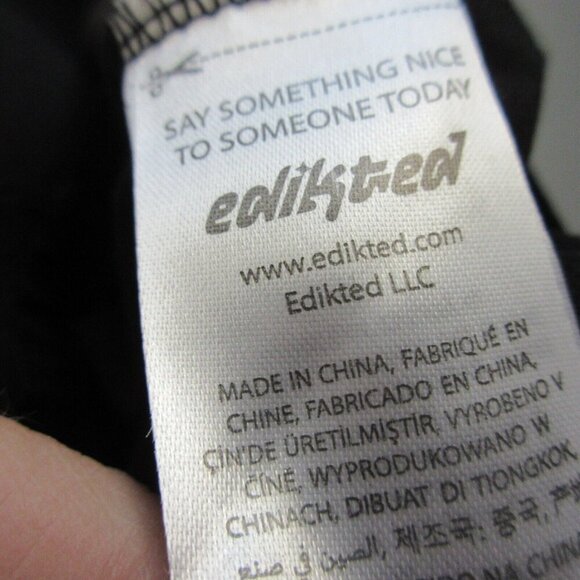 Edikted Vinyl Faux Leather High Rise Trouser Leggings Women L Black Wet Look 246 - Picture 4 of 12